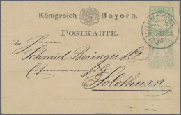 Bayern - Ganzsachen: 1873, 2 Kreuzer Mit Zusatzfrankatur 1 Kreuzer Mattgrün (Wz. - Autres & Non Classés