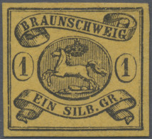 Braunschweig - Marken Und Briefe: 1853, 1 Sgr. Wappen Braungelb, Ungebraucht, Al - Brunswick