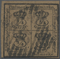 Braunschweig - Marken Und Briefe: 1857 4/4 Gr. Schwarz Auf Gelbbraunem, Weichen - Braunschweig