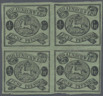 Braunschweig - Marken Und Briefe: 1863, ½ Gr Schwaz Auf Grün, Dünner Papier, Pos - Brunswick