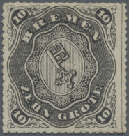 Bremen - Marken Und Briefe: 1863, 10 Grote Schwarz, Durchstich D III (oben Leich - Brême