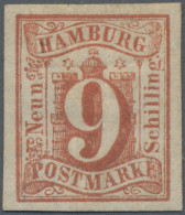 Hamburg - Marken Und Briefe: 1859, 9 S Rot, Seltener Probedruck Ohne Wz, Farbfri - Hamburg (Amburgo)