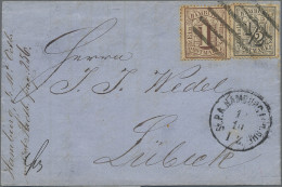 Hamburg - Marken Und Briefe: 1865, 1 S Rotbraun Und ½ S Schwarz, Gezähnt, Je Mit - Hamburg (Amburgo)
