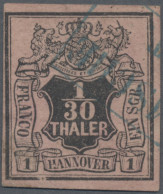 Hannover - Marken Und Briefe: 1855, 1/30 Thaler Auf Lebhaftrosalila Mit Kopfsteh - Hanovre