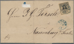 Hannover - Marken Und Briefe: 1856/57, 1/15 Th. Schwarz/grauultramarin, Einzelfr - Hanovre