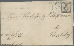 Hannover - Marken Und Briefe: 1862, Faltbrief Von "UCHTE 15.10." K2 Blau Mit ½ G - Hanover