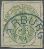 Hannover - Marken Und Briefe: 1863, 3 Pfg. Olivgrün, Blauer K 2 HARBURG, Kleine - Hannover