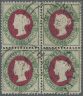 Helgoland - Marken Und Briefe: 1875, 50 Pfg. Grün/dunkelkarmin, Viererblock Mit - Helgoland