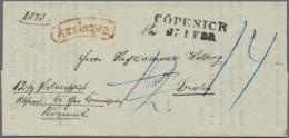 Preußen - Vorphilatelie: CÖPENICK 1851: Klarer L 2 "CÖPENICK 27 FEBR" Und Roter - Prephilately