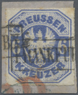 Preußen - Marken Und Briefe: 1867, 6 Kr Mittelblau Mit Seltenem Stations-R1 "FRA - Other & Unclassified