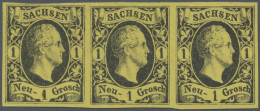 Sachsen - Marken Und Briefe: 1851, August 1 Ngr. Schwarz Auf Mittelgelb, Probedr - Saxe