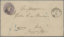 Sachsen - Ganzsachen: 1859, 5 Ngr Braunviolett Im Format A (147*84 Mm), Seltene - Saxe