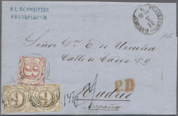 Thurn & Taxis - Marken Und Briefe: 1865, 9 Kr Braun, Waagerechtes Paar Und 3 Kr - Other & Unclassified