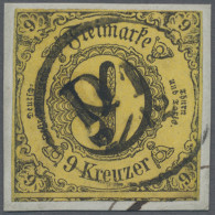 Thurn & Taxis - Besonderheiten: 1853, 9 Kr Schwarz A. Gelb, Nahezu Vollrandig, K - Autres & Non Classés