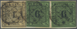 Württemberg - Marken Und Briefe: 1851, 1 Kr. Schwarz Auf Sämisch, Type III Sowie - Altri & Non Classificati