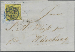 Württemberg - Marken Und Briefe: 1851, 3 Kr. Schwarz Auf Gelb, Type IVc, Tadello - Altri & Non Classificati