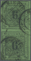 Württemberg - Marken Und Briefe: 1851, 6 Kr Schwarz/gelbgrün Im Seltenen Senkrec - Otros & Sin Clasificación