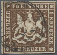 Württemberg - Marken Und Briefe: 1857, 1 Kr Dunkelorangebraun Vom Linken Bogenra - Otros & Sin Clasificación