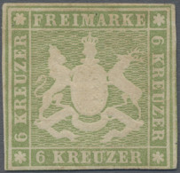 Württemberg - Marken Und Briefe: 1857, 6 Kr. Gelbgrün, Farbfrisches Exemplar In - Autres & Non Classés