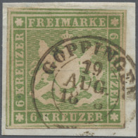 Württemberg - Marken Und Briefe: 1857, 6 Kr. Gelblichgrün, Sehr Gut Gerandet, Au - Otros & Sin Clasificación