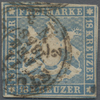 Württemberg - Marken Und Briefe: 1857, 18 Kr. Hellblau, überdurchschnittlich Gut - Altri & Non Classificati