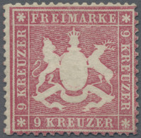 Württemberg - Marken Und Briefe: 1860, 9 Kr. Lebhaftrotkarmin, Dickes Papier, Fa - Sonstige & Ohne Zuordnung