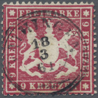 Württemberg - Marken Und Briefe: 1860, 9 Kr. Karmin, Dickes Papier, K 2 VAIHINGE - Autres & Non Classés