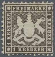 Württemberg - Marken Und Briefe: 1862, 1 Kr. Dunkelbraun, Ungebraucht, Kleine Ra - Autres & Non Classés