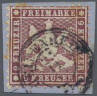 Württemberg - Marken Und Briefe: 1862, 9 Kr. Lilarot, Prachtstück Auf Briefstück - Other & Unclassified