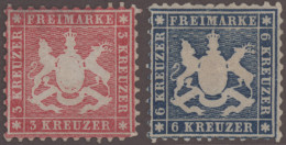 Württemberg - Marken Und Briefe: 1863, 3 Kr. Karmin, Ungebraucht Ohne Gummi Sowi - Altri & Non Classificati