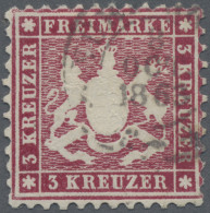 Württemberg - Marken Und Briefe: 1863, 3 Kr. Weinrot, Tadelloses Prachtstück, K - Autres & Non Classés