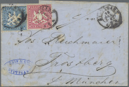 Württemberg - Marken Und Briefe: 1865, 3 Kr. Rosa, Plattenfehler ARGE X Sowie 6 - Altri & Non Classificati