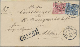 Württemberg - Marken Und Briefe: 1869, 3 Kr. Hellrosa Und 7 Kr. Blau, Zusammen A - Altri & Non Classificati