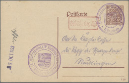 Württemberg - Ganzsachen: 1923, Fernpostkarte Von Künzelsau Nach Reutlingen Mit - Sonstige & Ohne Zuordnung