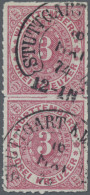 Württemberg - Hufeisenstempel: 1869, 3 Kr Ziffer, Senkrechtes Doppelstück Mit Dr - Andere & Zonder Classificatie