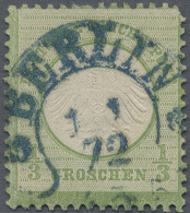 Deutsches Reich - Brustschild: 1872, Kleiner Schild ⅓ Gr. Gelblichgrün, Farbfris - Usati