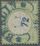 Deutsches Reich - Brustschild: 1872, Kleiner Schild ⅓ Gr. Gelblichgrün, Farbfris - Oblitérés