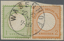 Deutsches Reich - Brustschild: 1872, 2 Kr Orange Kl. Schild Und 1 Kr Gelblichgrü - Sonstige & Ohne Zuordnung