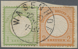 Deutsches Reich - Brustschild: 1872, 2 Kr Orange Kl. Schild Und 1 Kr Gelblichgrü - Other & Unclassified