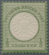 Deutsches Reich - Brustschild: 1872, Großer Schild ⅓ Gr. Dunkelolivgrün, Farbtie - Unused Stamps