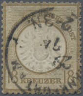 Deutsches Reich - Brustschild: 1872, Großer Schild 18 Kr. Ockerbraun, Gestempelt - Gebruikt