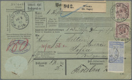 Deutsches Reich - Krone / Adler: 1893, Drei Werte 50 Pf Krone/Adler In Mischfran - Briefe U. Dokumente