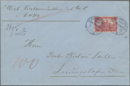 Deutsches Reich - Germania: 1900, 1 Mk. Bis 5 Mk. Reichspost Mit Weiter LINIENZÄ - Covers & Documents