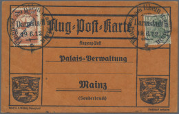 Deutsches Reich - Germania: 1912, Flugpost Am Rhein Und Am Main, 1 M "Gelber Hun - Cartas & Documentos