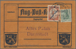 Deutsches Reich - Germania: 1912, Flugpost, Gelber Hund, Zwei Karten Mit Einzel- - Storia Postale