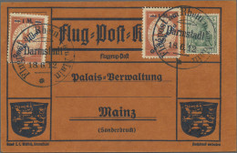 Deutsches Reich - Germania: 1912, Flugpost Rhein/Main, Vordruckkarte Mit Zwei St - Briefe U. Dokumente