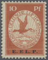 Deutsches Reich - Germania: 1912, Flugpost, E.EL.P., 10 Pfg., Ungebraucht Mit Le - Neufs