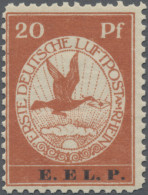 Deutsches Reich - Germania: 1912, Flugpost Rhein/Main, 20 Pfg. E.EL.P. Postfrisc - Ungebraucht