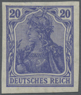 Deutsches Reich - Germania: 1915, 20 Pfg Dunkelviolettblau Kriegsdruck, UNGEZÄHN - Nuevos