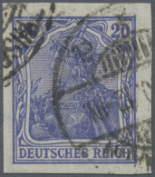 Deutsches Reich - Germania: 1915, 20 Pfg Dunkelviolettblau Kriegsdruck, Ungezähn - Used Stamps